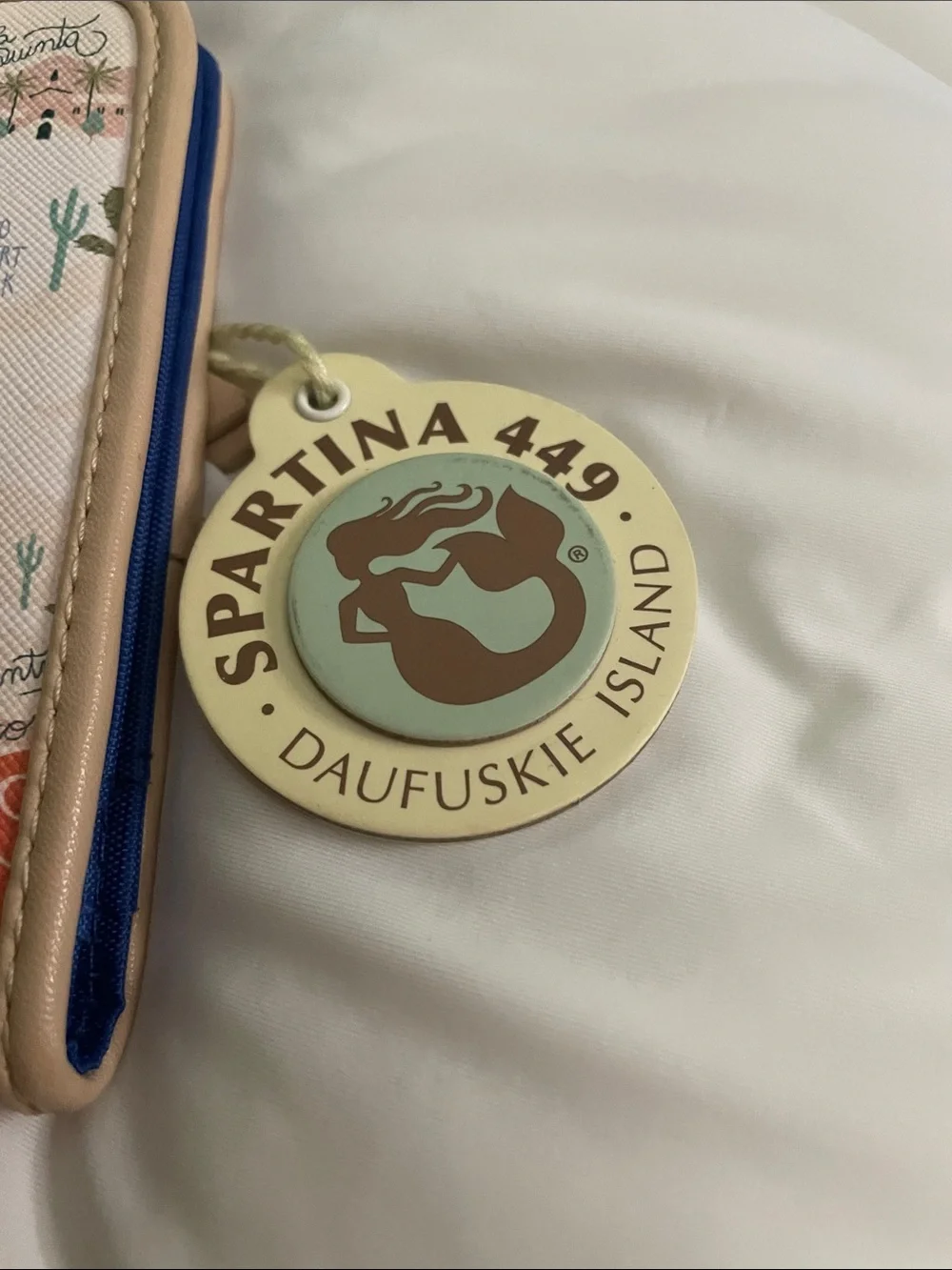 Spartina 449 Coastal Map Zip Wallet - Blue, Cream, Tan, Orange
